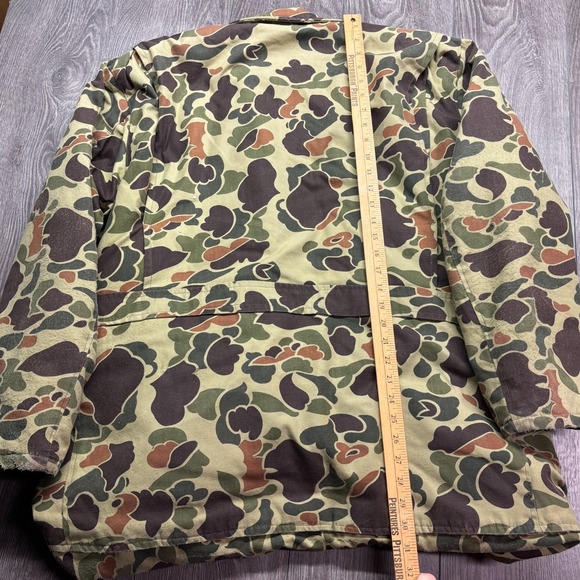 Vintage Thermo king Jacket Mens XL Duck Camo 70s Zip Hunting Hooded Talon Snap - Picture 8 of 10